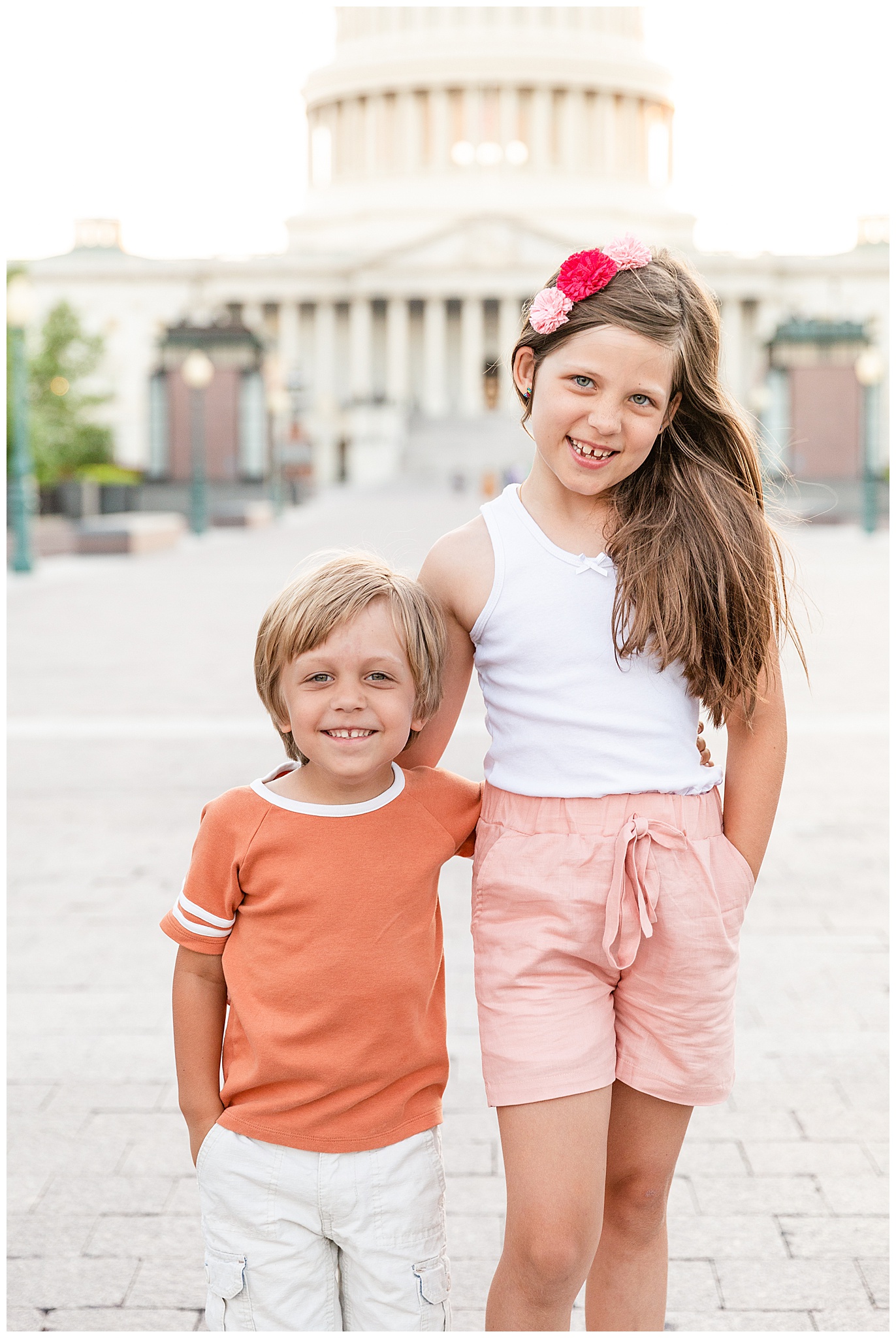 Siblings Photo at the Capitol in Washington D.C. with Photographers Bethany and John Kofmehl