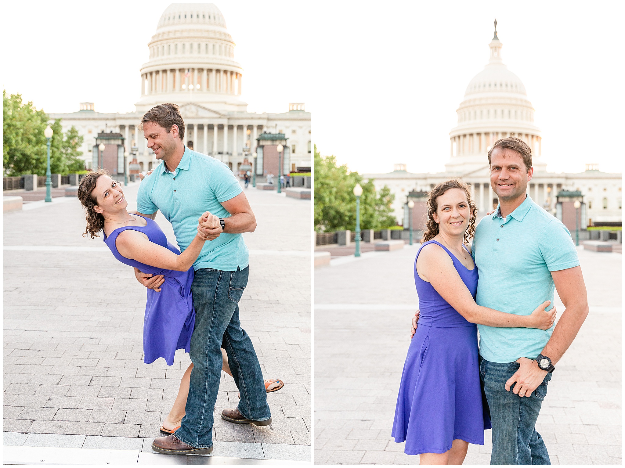 Couples Photo at the US Capitol with Washington DC Photographer Bethany Kofmehl