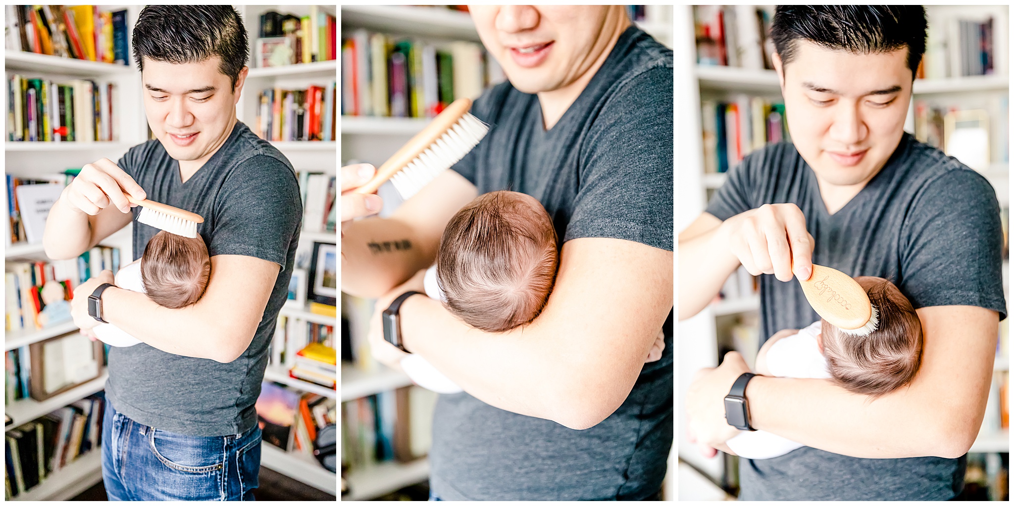Dad and Son Newborn Photo Session by Photographers Bethany and John Kofmehl