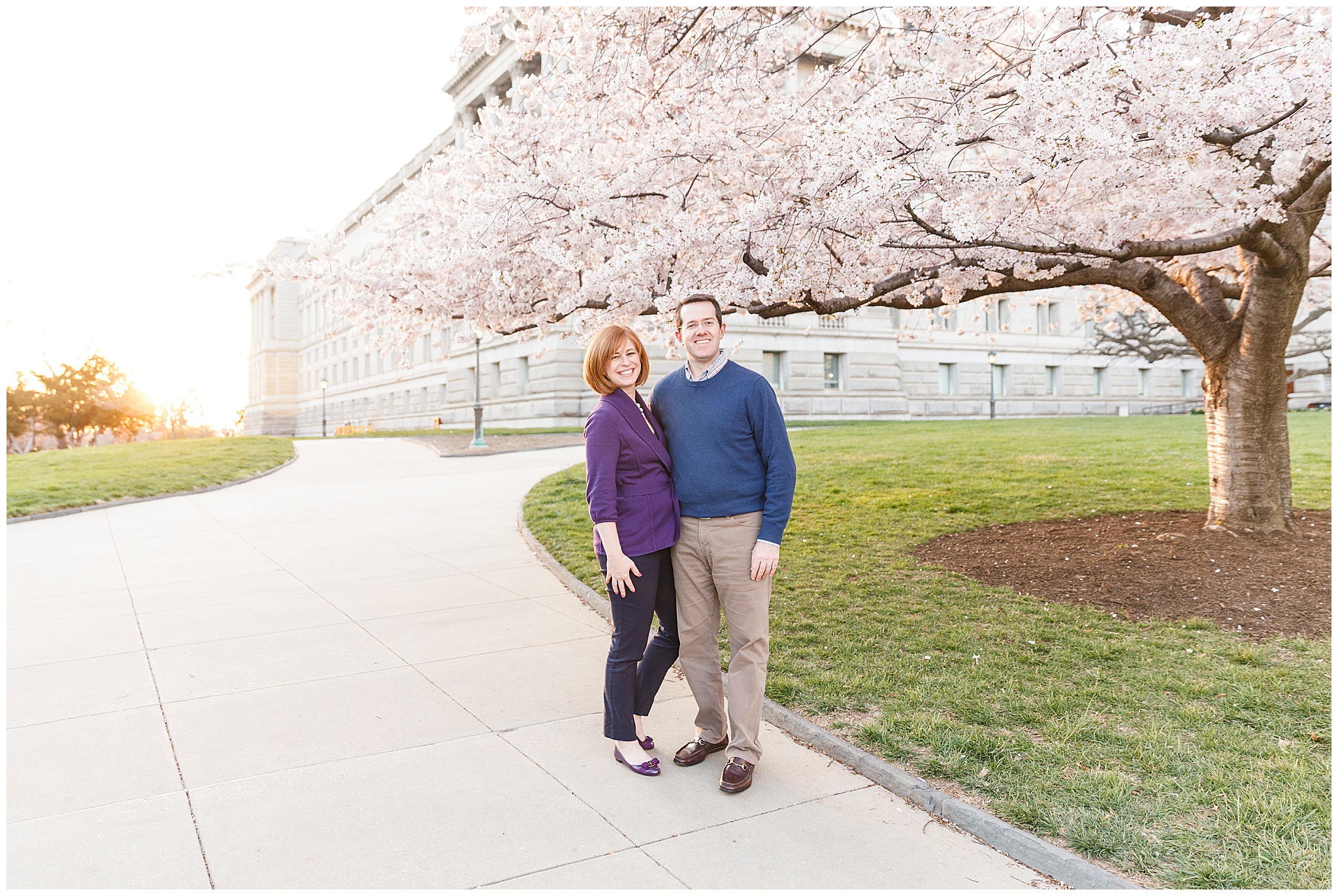Couple photo of Cherry Blossoms in DC by Kofmehl Photography 