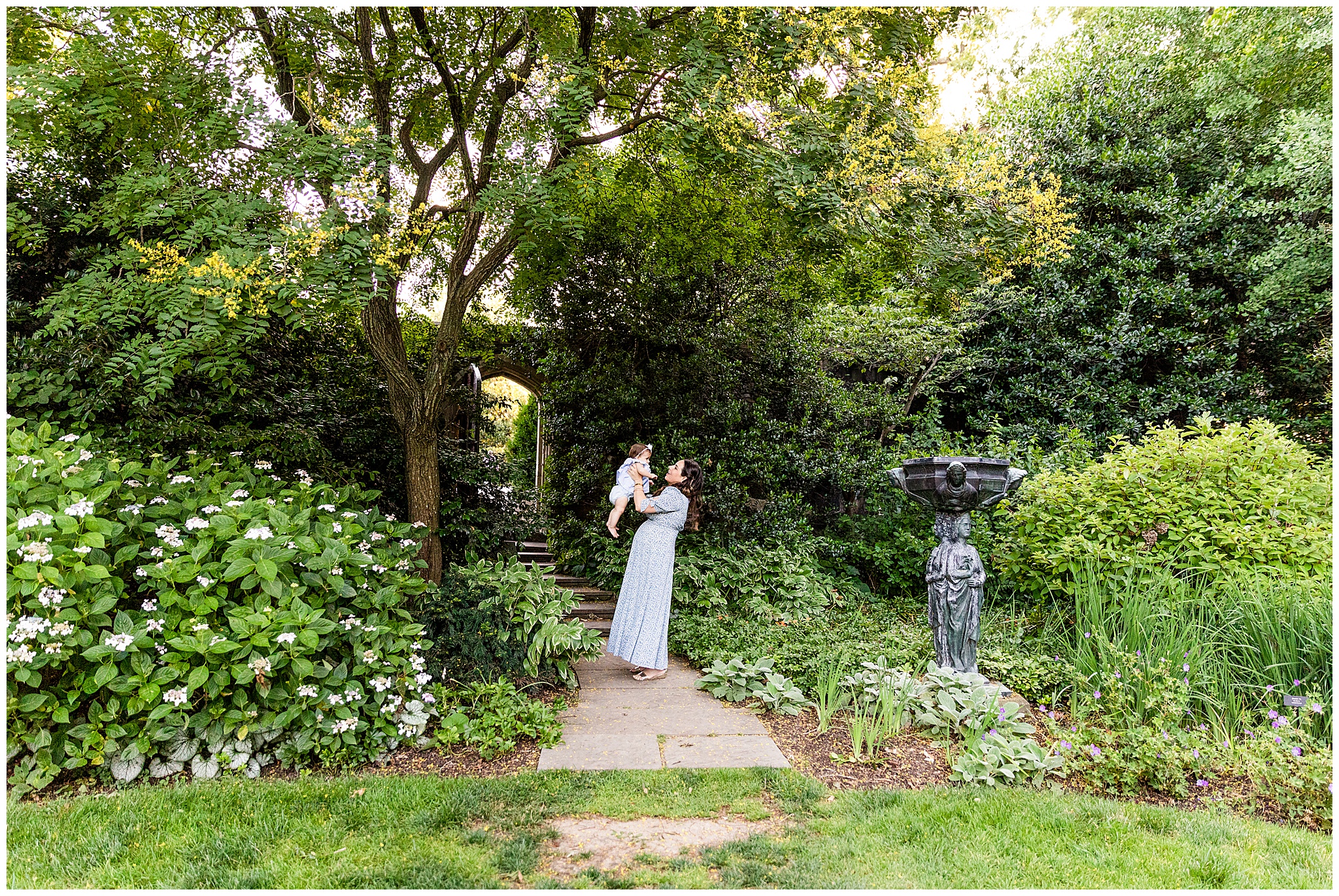 Stunning mom and daughter in Bishop's Garden in Washington, DC by Bethany Brasfield Kofmehl